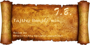Tajthy Benjámin névjegykártya